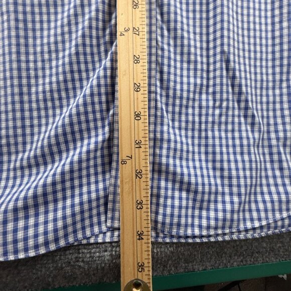 Brooks Brothers Non-Iron Cotton Check Button-Down 18.5 37 Madison Blue Shirt - Picture 5 of 13